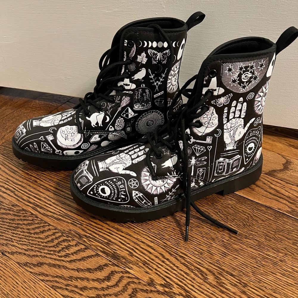Witchy combat boots